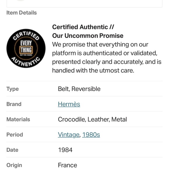 HERMES Mini Constance Crocodile Belt Reversible - Picture 2 of 12